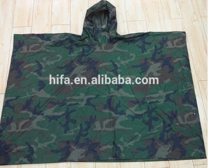 military camouflage poncho,military poncho raincoat, ripstop camo poncho