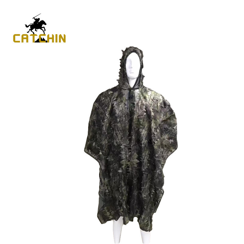 leaf ghillie suit poncho for hunting,3D forest sniper ghillie suit poncho