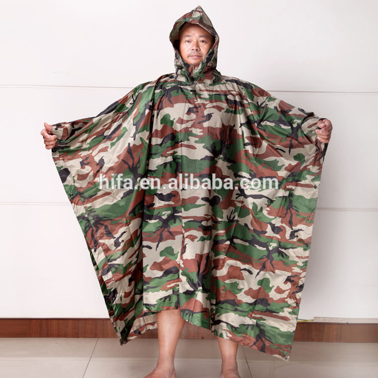 New product Polyester with PVC coating military poncho