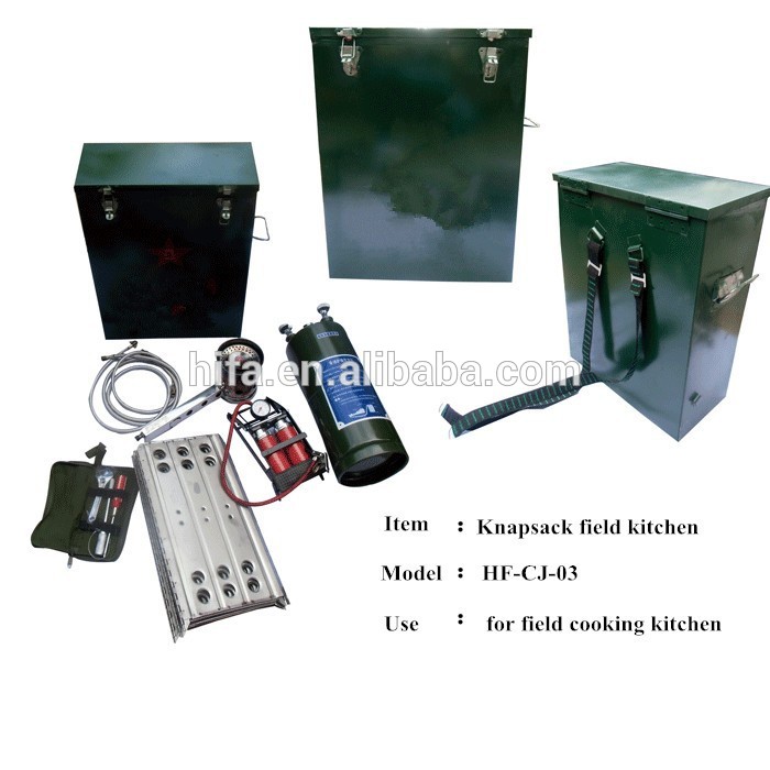 Knapsack style field mobile kitchen equipment